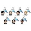 7 ks roztomilý přívěsek na klíče BTS, Bangtan Boys oblek kreslená figurka přívěsek na klíče s přívěskem na světelný klacek, Kpop idol kreslený přívěsek na tašku pro fanoušky ARMY
