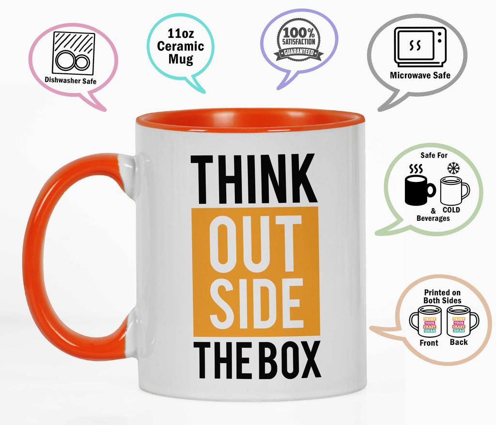 Inkdotpot Think Outside The Box Inspirational Positive Quotes 11Oz Ceramic  Coffee  Mug
