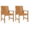 Garden Dining Chairs 2 Pcs Solid Acacia Wood