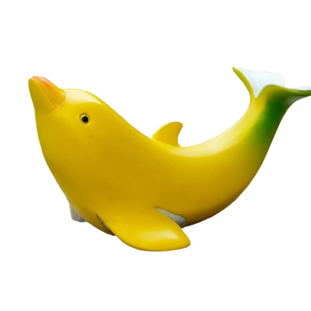 

Миниатюрная скульптура дельфина-банана, мультяшный дельфин, садовая статуя, кукла-игрушка дельфин-банан, Рождество жёлтый