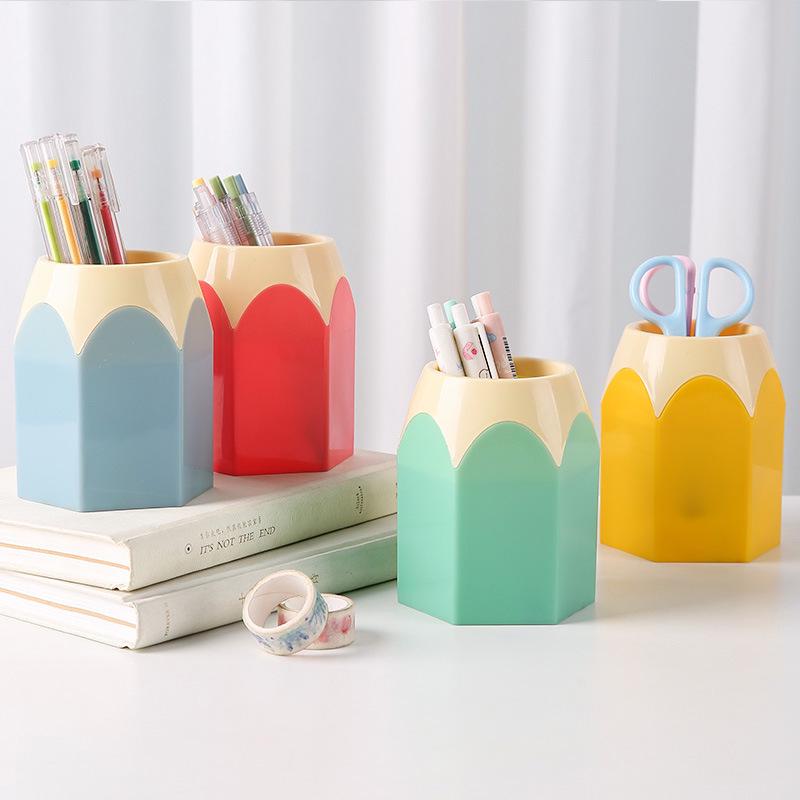 Large Capacity Dustproof Creative Pen Holder for Desk Storage