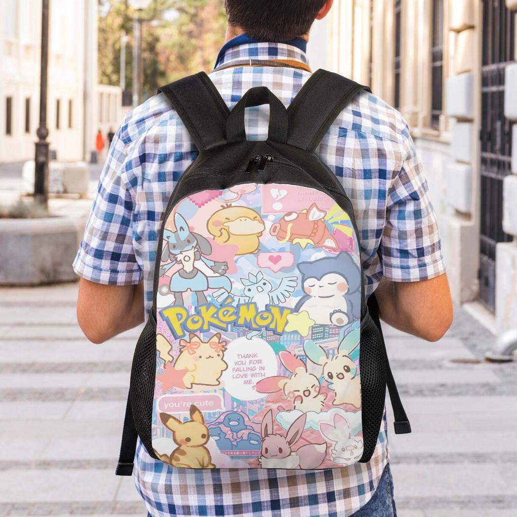 Pokemon Backpacks Daypack Summer Vibes mochila Hiking Sturdy Shoulder Rucksack