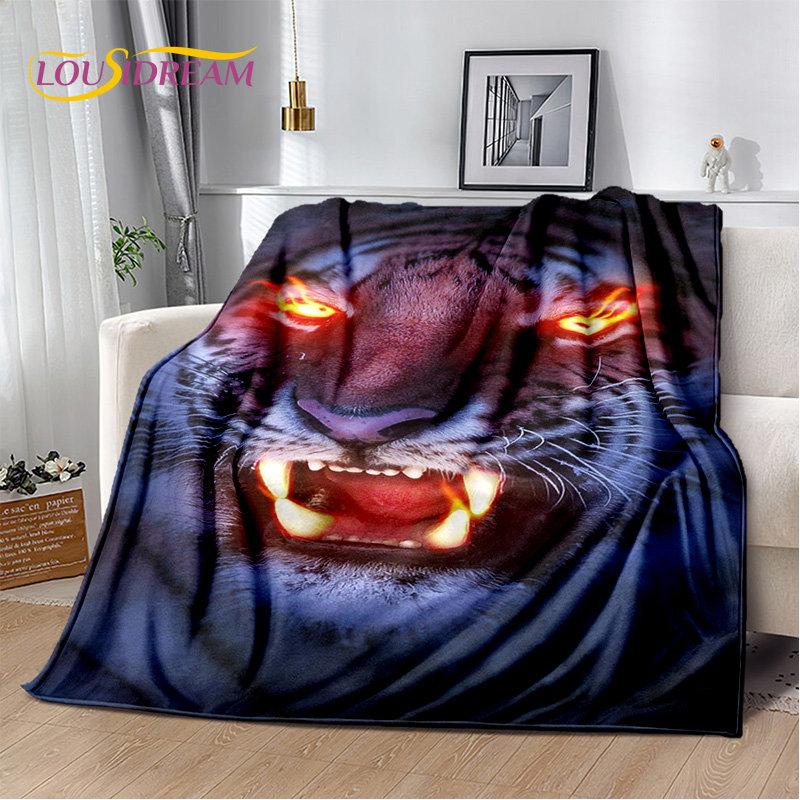 Beast Animal Tiger, Sabretooth Cartoon Soft Plush Blanket,Flannel Blanket Throw Blanket for Living Room Bedroom Bed Sofa Picnic