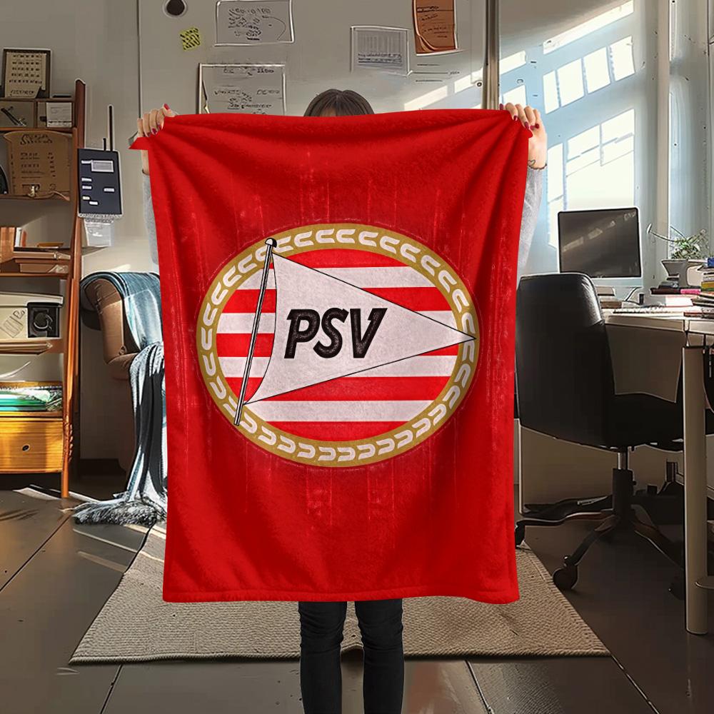 Manta de Franela con Estampado PSV Eindhoven, Alta Calidad, Cómoda para Todas las Estaciones, Decoración del Hogar, Calidez y Confort