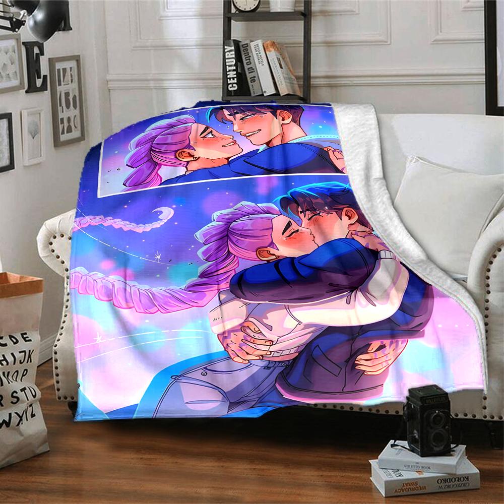 1pc KPop Demon Hunters20 Blanket, Gift, for Men and Women, Soft Blanket, Good for Sofa Bed Couch Travel, Lightweight Flannel Blanket