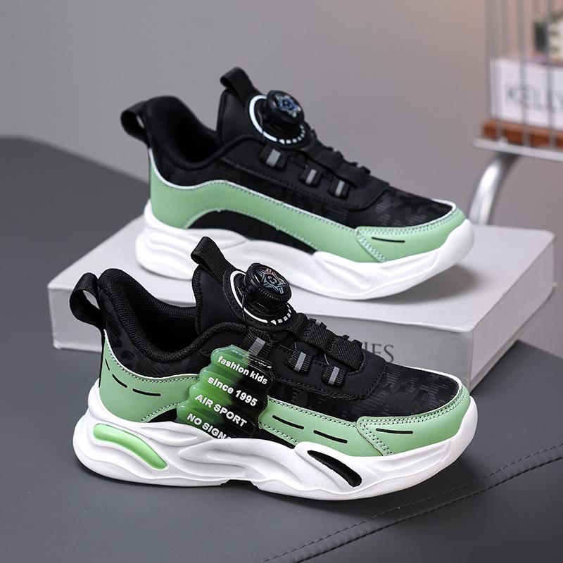 

Кожаная спортивная обувь для мальчиков, осень 2025 – Мягкая подошва, Нескользящая, Модная, Универсальная обувь для бега 33