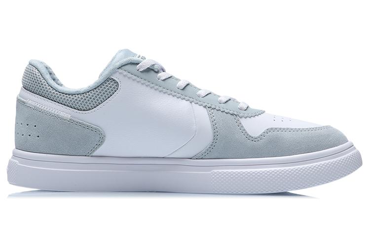 Li Ning Abrasion Resistant Breathable Slip Resistant Low top Skateboard Shoes Women's White Blue AGCR194-2