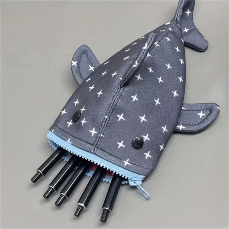 Novelty Shark Pencil Case Multipurpose Pen Pouches Large Capacity Pencil Organiser Storage Bag For Students Adult Kid