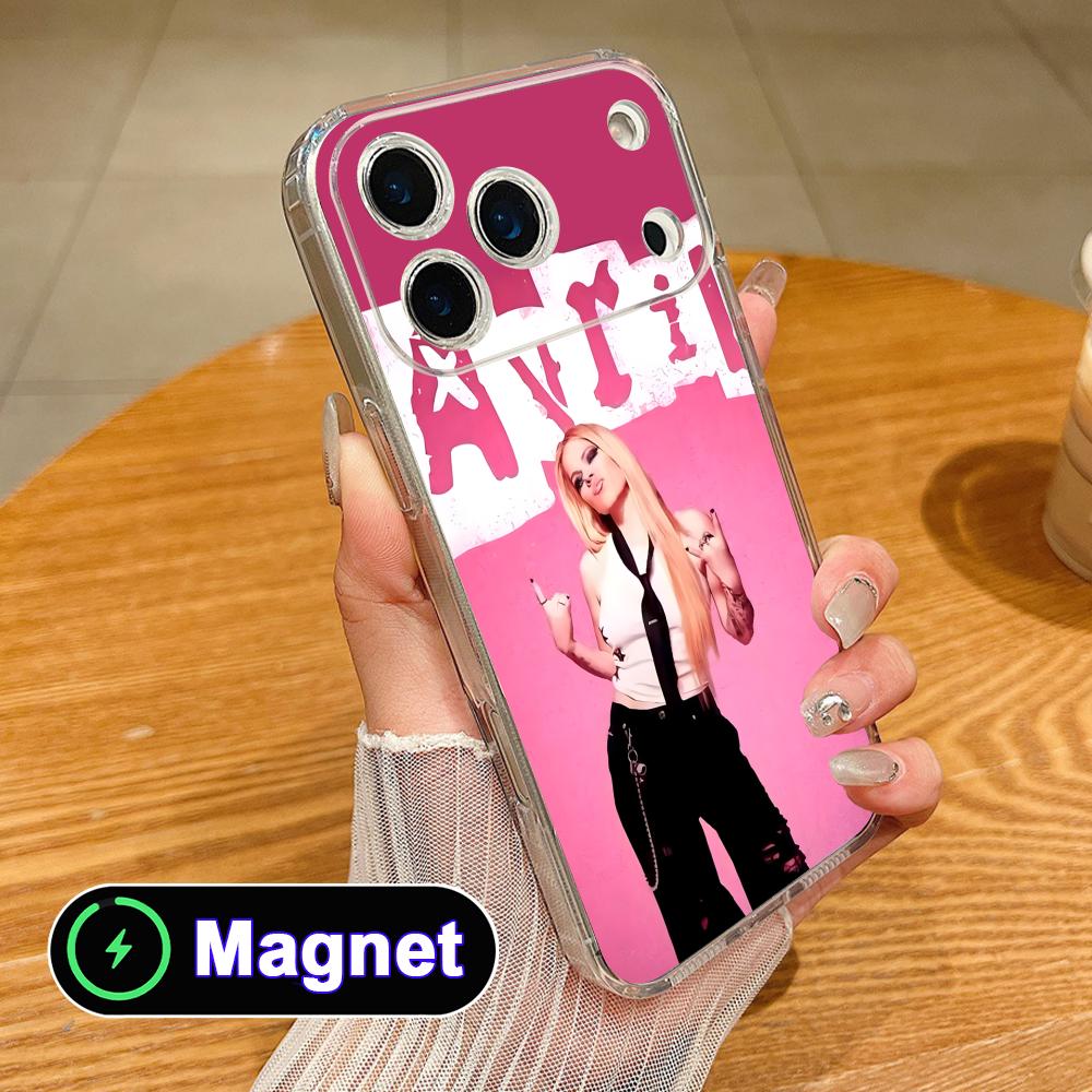 Avril Lavigne Clear TPU Magsafe Mobile Phone Case for iPhone 17 16 15 14 13 12 11 Air Pro Max Plus Mini Colorful Cover