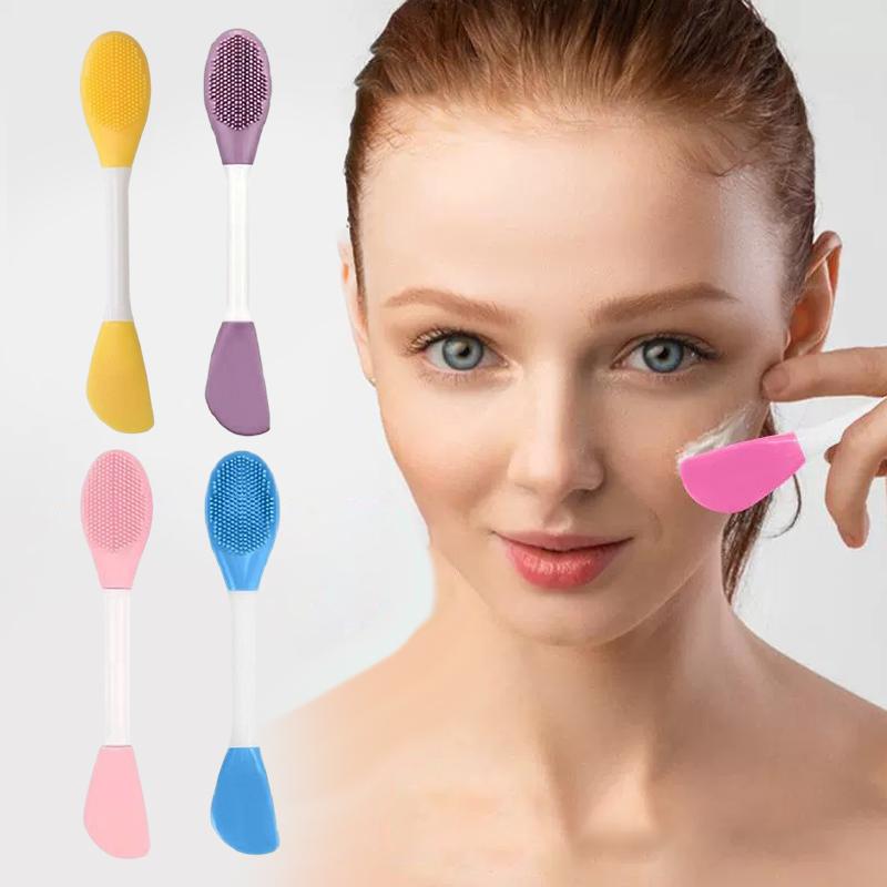 Double Head Silicone Face Mask Brushes Facial Pore Cleaner Brush Mud Film Applicator Women Cleaning Tools Skin Care Tools