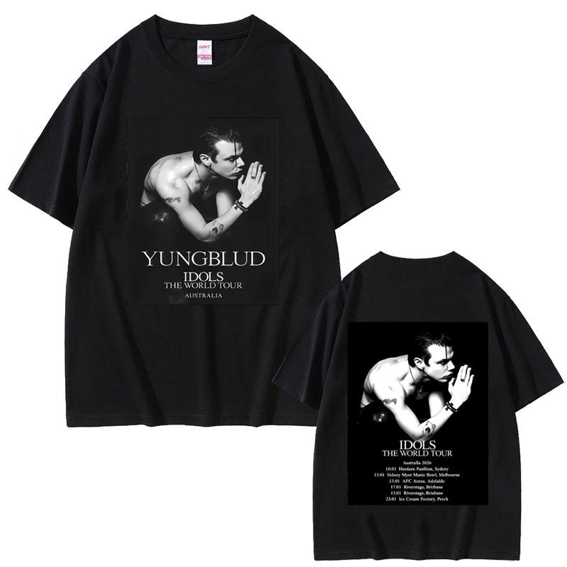 Yungblud Idols World Tour 2026 Tshirt Unisex Women Casual Vintage Oversized Tee Shirt Male Hip Hop Fashion Gothic Rock T Shirts