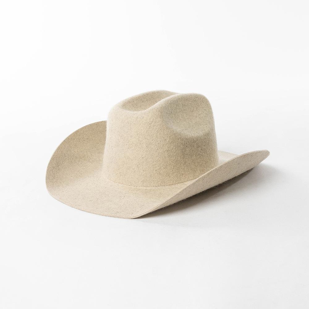 USPOP Chapeau de Cowboy 100% Laine Unisexe Chapeau Feutre à Large Bord Couleur Unie Style Fedora Classique Plusieurs Tailles S–XL Automne Hiver