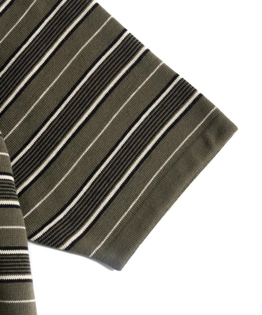 Waildeubeuligseu W23 Knitted Stripe T-Shirt (Olive&Black)