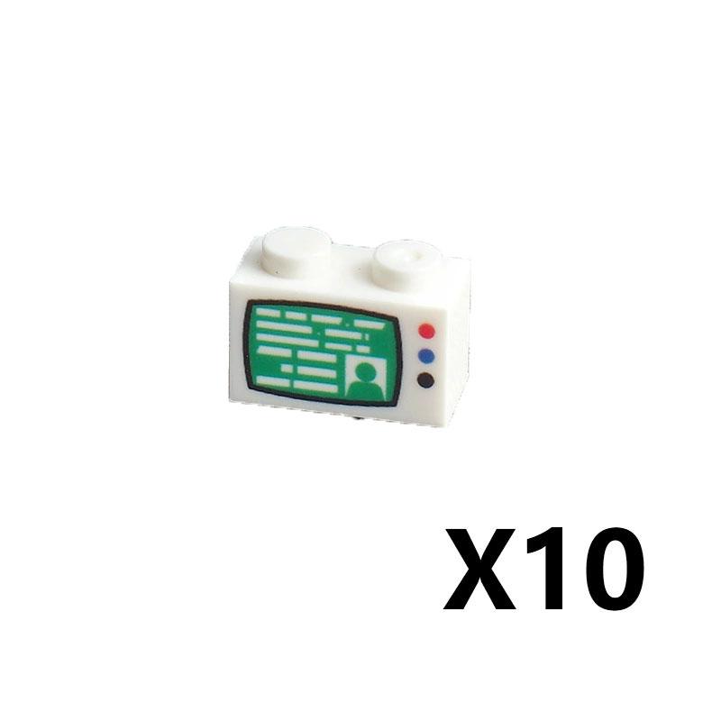 Accesorii Imprimate Oras Blocuri de Constructie Controller Calculator Monitor Tastatura Tablou de Bord Telefon Mobil Radio Mini Caramizi Jucarii pentru Copii