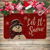 VIKAMA Winter Snowman Entry Doormat Plaid Scarf Snowflake Pattern Non Slip Mat For Porch Indoor Home Xmas Party Decoration