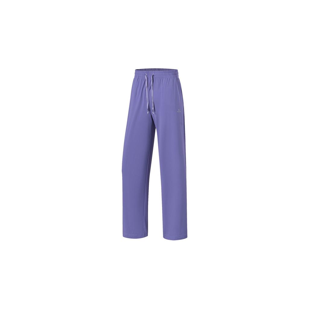 Li Ning Fitness Series Solid Color Breathable Straight Leg Sports Pants Women Pants Light-Purple AKLT546-3