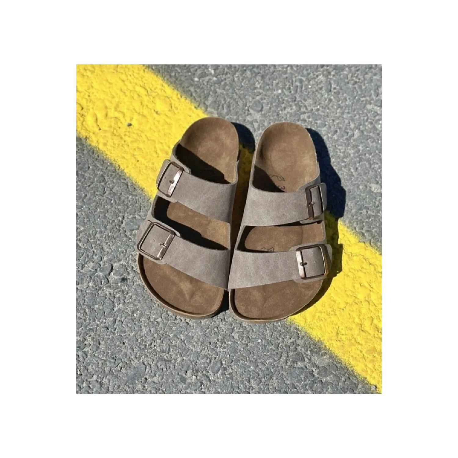 

Тапочки унісекс із пробковою підошвою та подвійною пряжкою 36