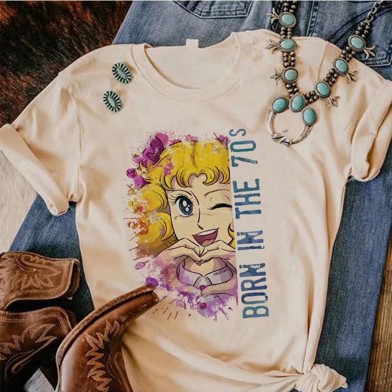 Lata 90. Kawaii Cukierki Cukierki Anime Letni Top Koszulka Damska Nadruk Koszulka Grunge Anime Manga Koszulka Topy Graficzny Estetyczny