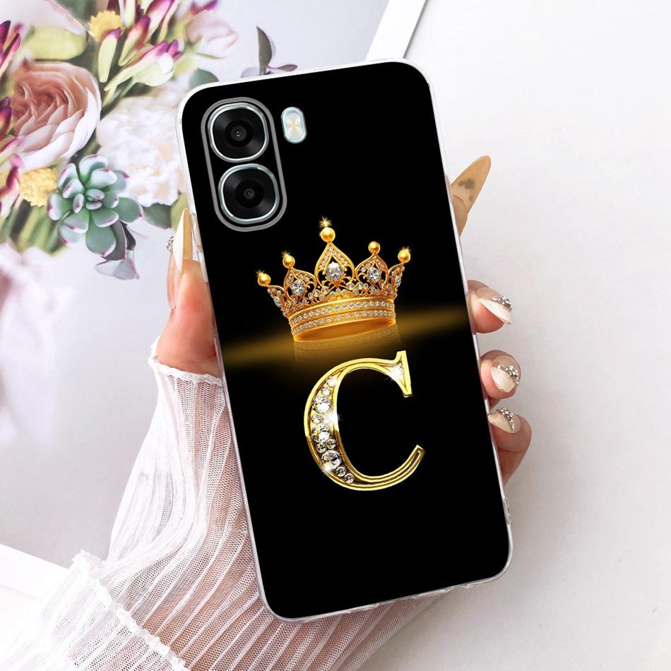 For OPPO A6X A6 A6T Pro 4G 5G Fashion Crown Letter Phone Case For Oppo A6x A 6 A6T Pro 4G Soft Silicone TPU Cases