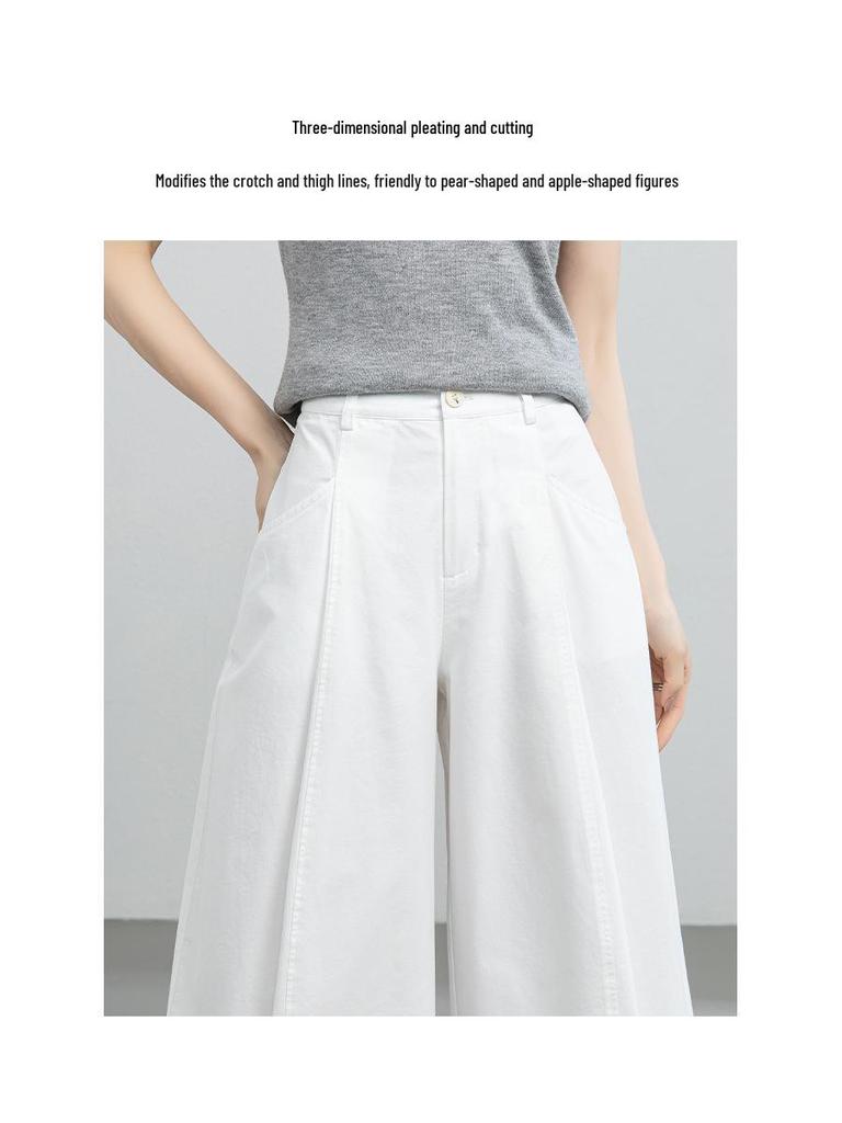 Yi Fei Women's High-Waisted Wide-Leg Cotton Pants - Summer 2026