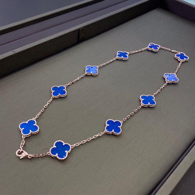 Boutique Four-leaf Clover 10 Flowers Necklace Women 18K Light Luxury Ins Design Sweater Chain Fashion Daily Versatile Necklace