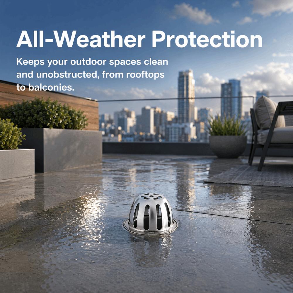Dome Design Floor Drain Cover 304 Stainless Steel Downspout Strainer Durable Drain Cover  Home