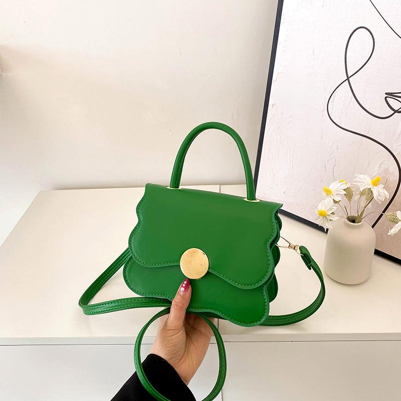 

Korean simple hand carry small square bag 2024 summer new trendy casual solid color shoulder lace bag fashion messenger bag зелений