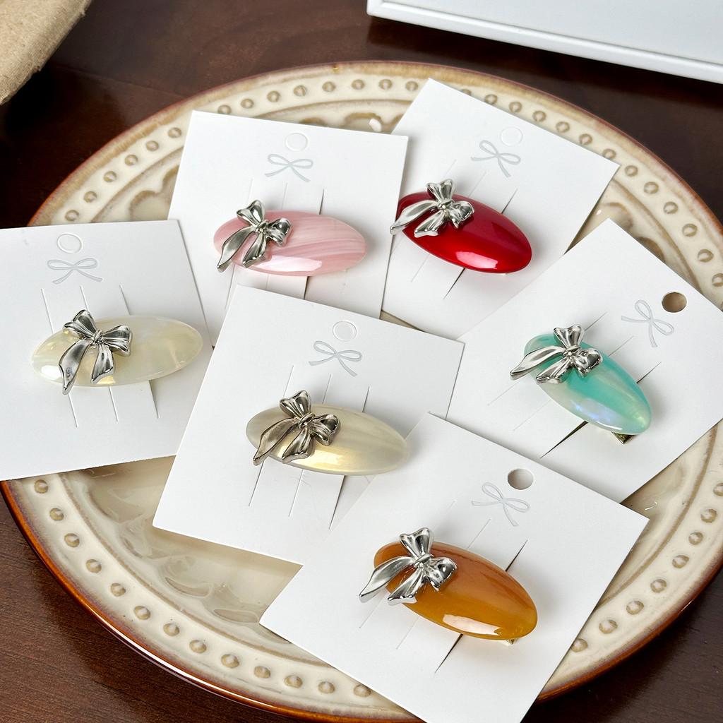 Mini Bowknot Adorable Acetate Hair Clip For Women In Stylish And Versatile Colors