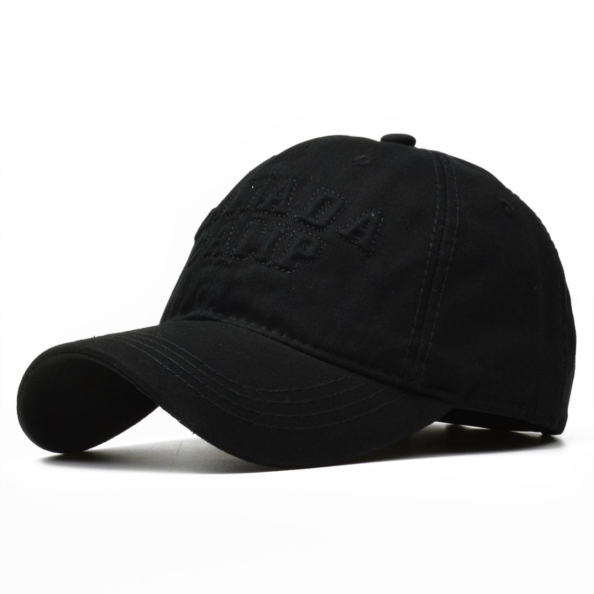 

NORTHWOOD бейсбольные кепки с вышивкой букв CANADA CAMP для мужчин и женщин, однотонные хлопковые бейсболки в стиле хип-хоп, кепки для папы-дальнобойщика 56-60 cm чёрный