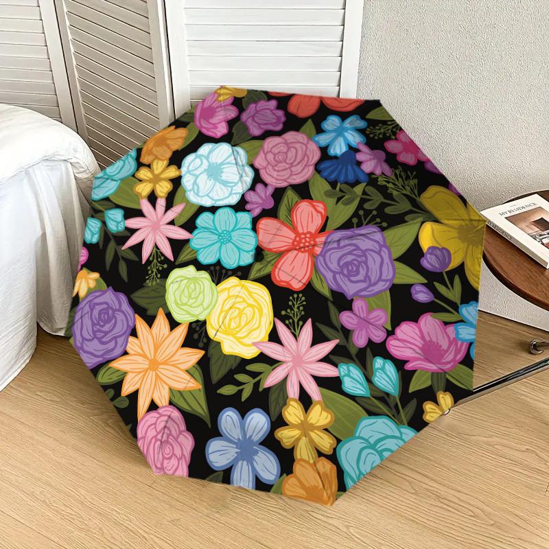 1pc flowers pattern Pattern Umbrella  Automatic Opening and Closing Umbrella, High quality Umbrella, Ideal Gift for Her 163