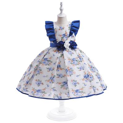 3-10 Years Flower Girls Dress Summer Bow Ball Gown Clothing Kids Baby Princess Dresses Children Pageant Clothes