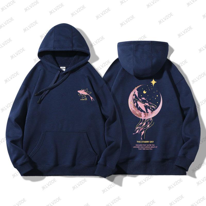 2024 New Korea Spring Autumn Women's  Hoodie Whale Print Designer Long Sleeved Sports Sweater Hoodie Unisex Oversized Clothes
