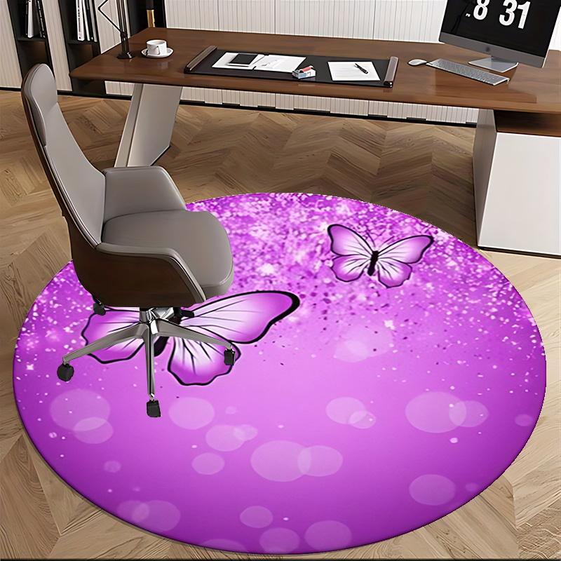 Purple Butterfly Office Carpet Chair Mats, Home Decor, Sofa Rug, Office Carpet Gift for Bedroom, Living Room, Various Rooms1118066a