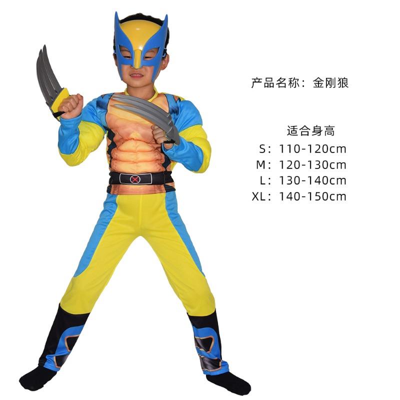 Halloween captain America clothes child cosplay cos spider iron man hulk one-piece muscle suit