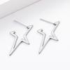 Hollow Cut-Out Five-Point Star Earrings Minimalist Hip Hop Stud Earrings Versatile Ear Jewelry