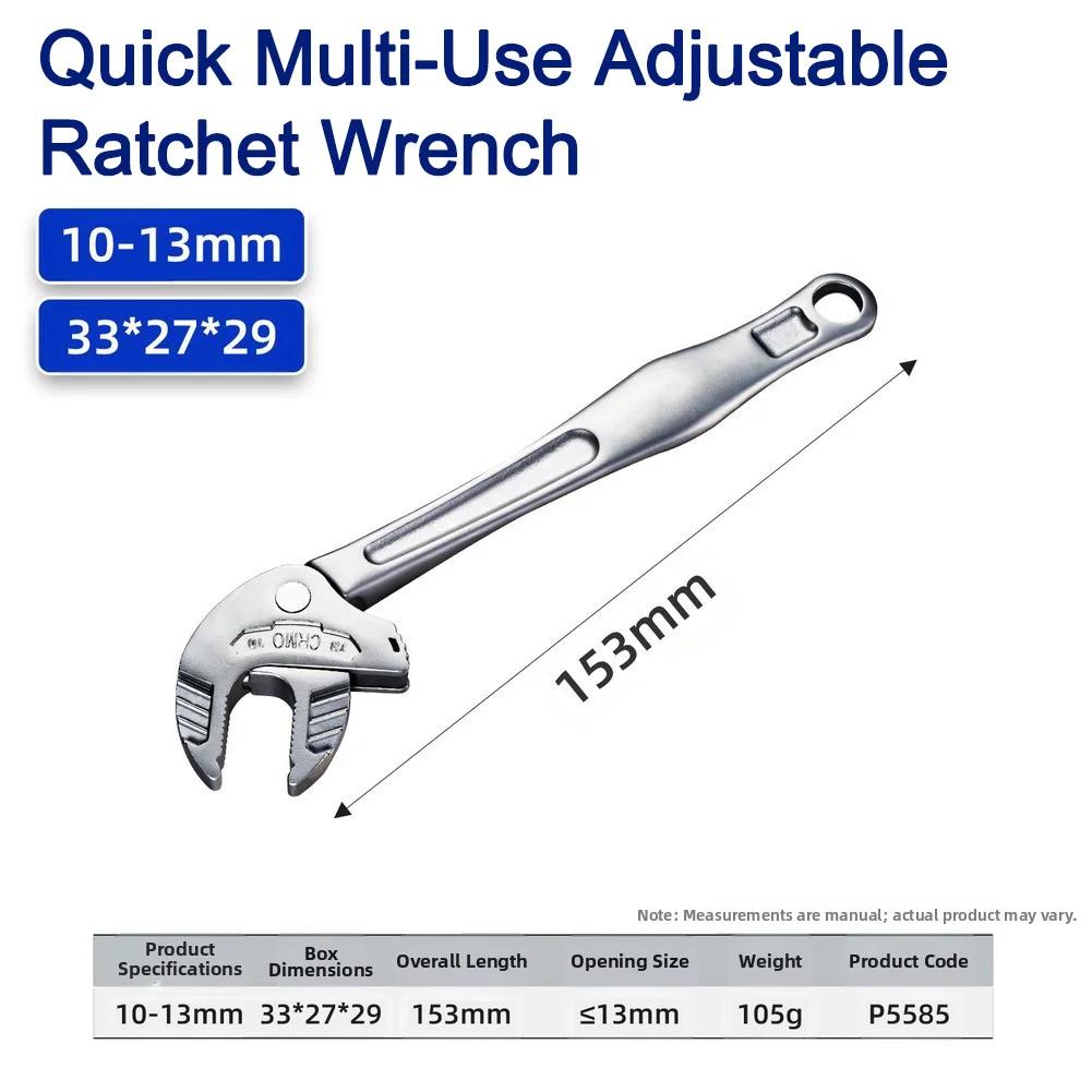 1pc Adjustable Crab Claw Wrench Effortless Tightening Self-Adjusting Ratchet Wide Jaw For Automotive Piping Manufacturing