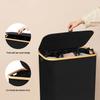 Foldable Bamboo Laundry Hamper with Lid and Inner Bag for Bedroom Storage.