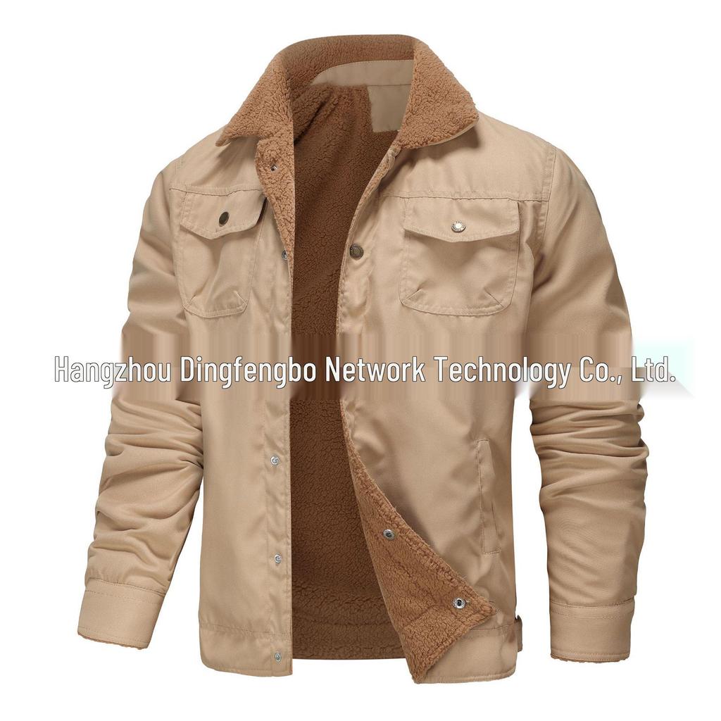 Schneller Versand Herren Fleecegefütterte Baumwolljacke - Herbst/Winter Freizeit-Arbeitskleidung