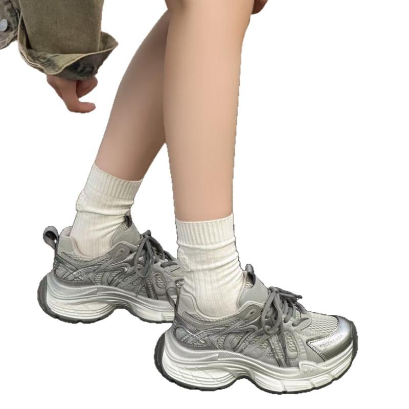 Dad Shoes, Women's Breathable Sports Casual Shoes, Versatile Thick-soled Single Shoes, Running Shoes