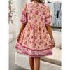 Women's Summer Vacation Printed Short-sleeved Dress