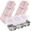 3Compartment Leak Proof Stainless Steel Snack Containers with Lid Small Food Lunch Box for Travel Picnic Camping