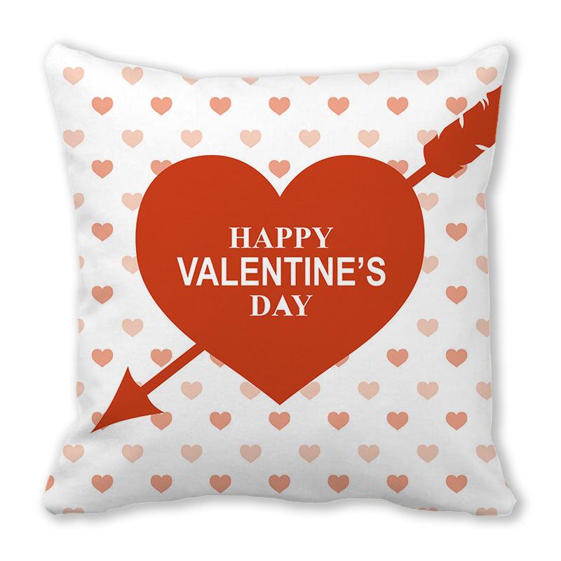Creative Valentine's Day Happy Series Digital printing short plush pillow covers for car sofa office cushion cover home goods