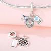 Copper Metal Colors Airplane Globe & Passport Dangle Charm Bead Component Bead Components Compatible With Authentic Original Bracelet High Quality