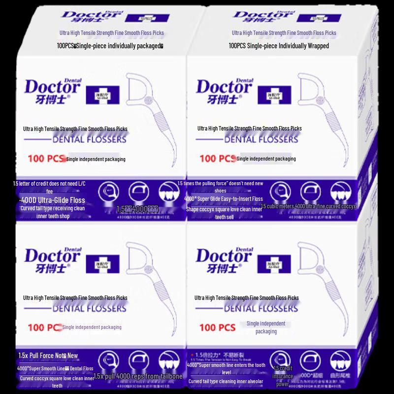 Dr. Tooth Fine Dental Floss Picks, 400 Count
