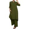 ZANZEA Women Long Blouse and Pants Casual Two Piece Suit Sets