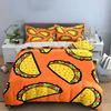 "Taco Pattern Home Decor Set" Bedding Set with 1 Duvet Cover 2 Pillowcases Single Double King Queen, Gift