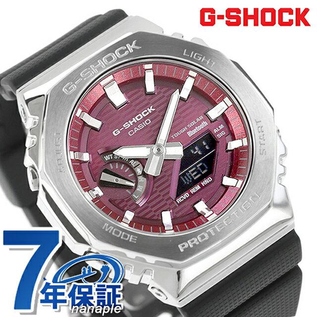 G-SHOCK 2100 Solar GBM-2100A-4B Bluetooth mens wristwatch Casio. Analog-digital burgundy black stylish waterproof practical gift men.