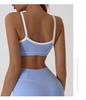 Camiseta Deportiva de Color Block con Sensación Nude Europea y Americana - Chaleco de Yoga y Fitness para Mujer con Hermoso Diseño en la Espalda