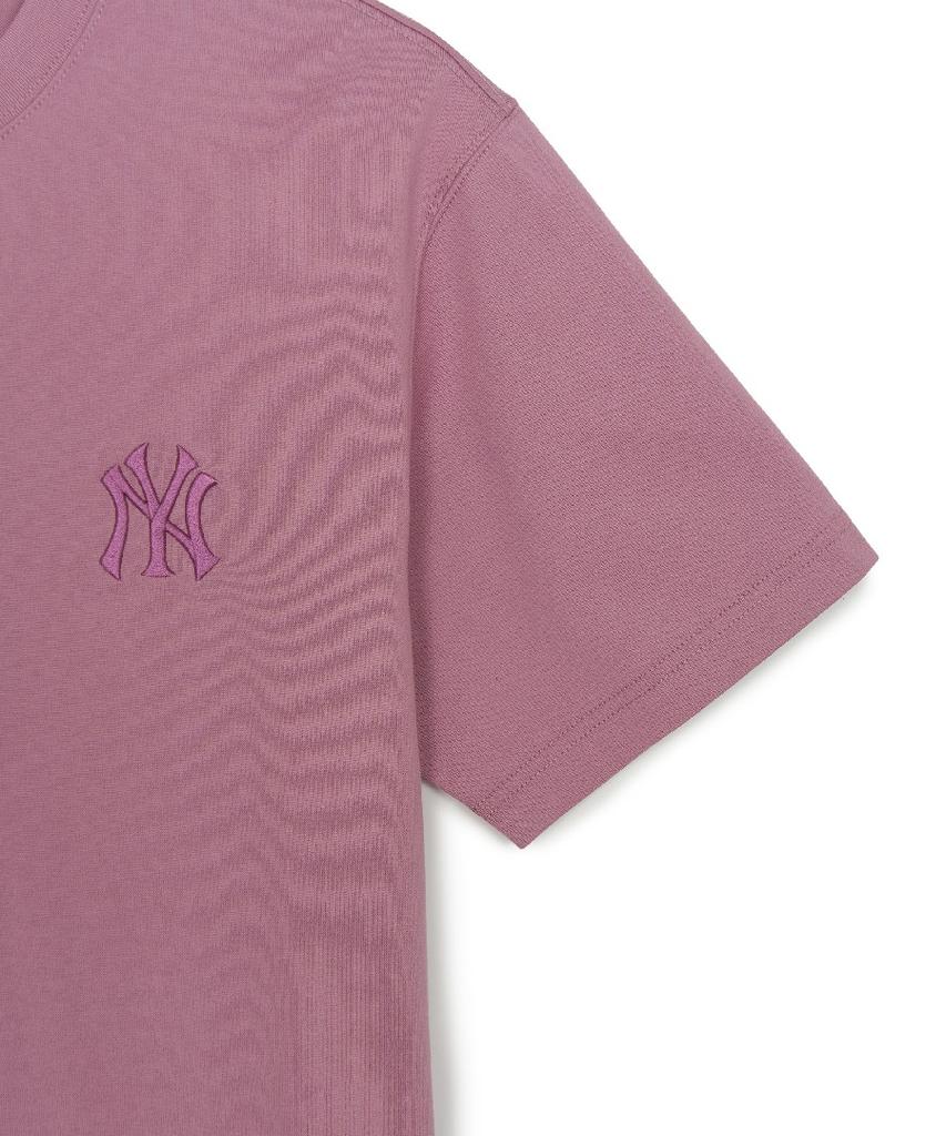 Emelbi Vintage Denim-Like Monotive Oversized Short Sleeve T-Shirt Ny (Pink)