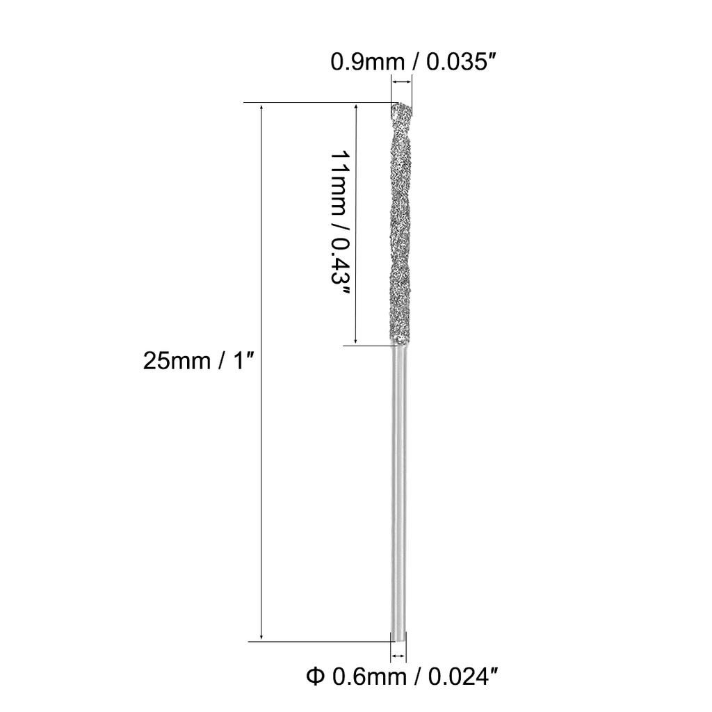2/5/10pcs Metric Diamond Coated Twist Drill Bits 0.9/1/1.2/1.7/2.1/2.5mm High Speed Steel Drill Bit Sets for Glass Marble Stones